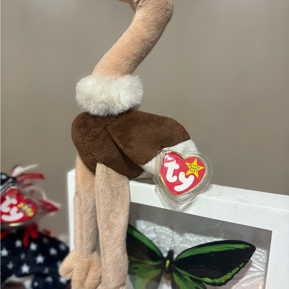 Ty Plush Ostrich with Brown and Cream Colors